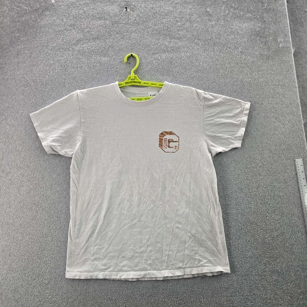 Grizzly‎ Men Shirt XL White Animal Print Short Sleeve Logo